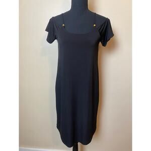 michael kors black mini dress xs short sleeve LBD fitted summer dress